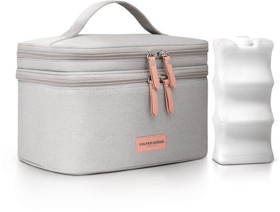Vulpes Goods® Luxe Koeltas met Koelelement - Kolftas - Moedermelk tot 12 uur Koel - Premium Grey