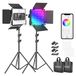 NEEWER Led-paneel 660, 2 stuks verstelbare lampen vanaf de app, videoverlichtingsset voor fotografie, 50 W, dimbaar, tweekleurig, 3200 K-5600 K, IRC97+