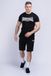 Lonsdale Trainingspak Moy T-shirt & Korte Broek Set Zwart/Wit Katoen Volwassenen