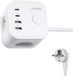 MORRE Prise blanche 7-en-1 cube avec câble 1,5 m et USB-C USB-A NL BE