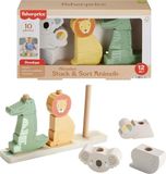 Fisher-Price Houten stapel- en sorteerspeelgoed met dieren