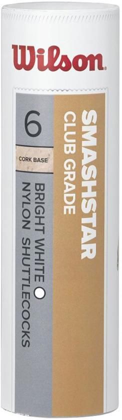 Wilson Smashstar SLOW Club Grade Badminton Shuttles - 6 stuks - Wit