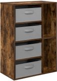 vidaXL Dressoir Gerookt eiken 60 x 33,5 x 84 cm