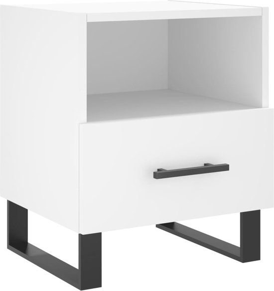 VidaXL Nachtkastje Wit Hout 40x35x47,5 cm