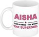 Bellatio Decorations naam cadeau mok - Aisha - Woman Myth Supergirl - koffiemok - 300 ml - collega - moederdag