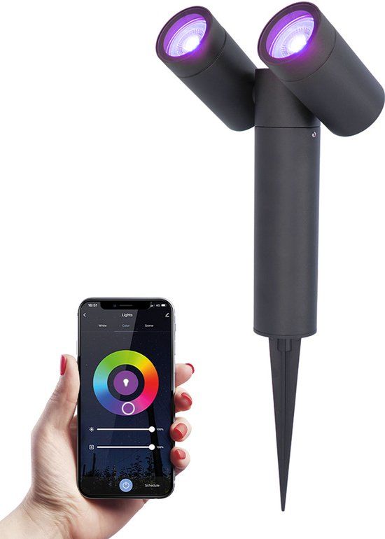 HOFTRONIC Pinero double smart dimbare LED prikspot - Zwart