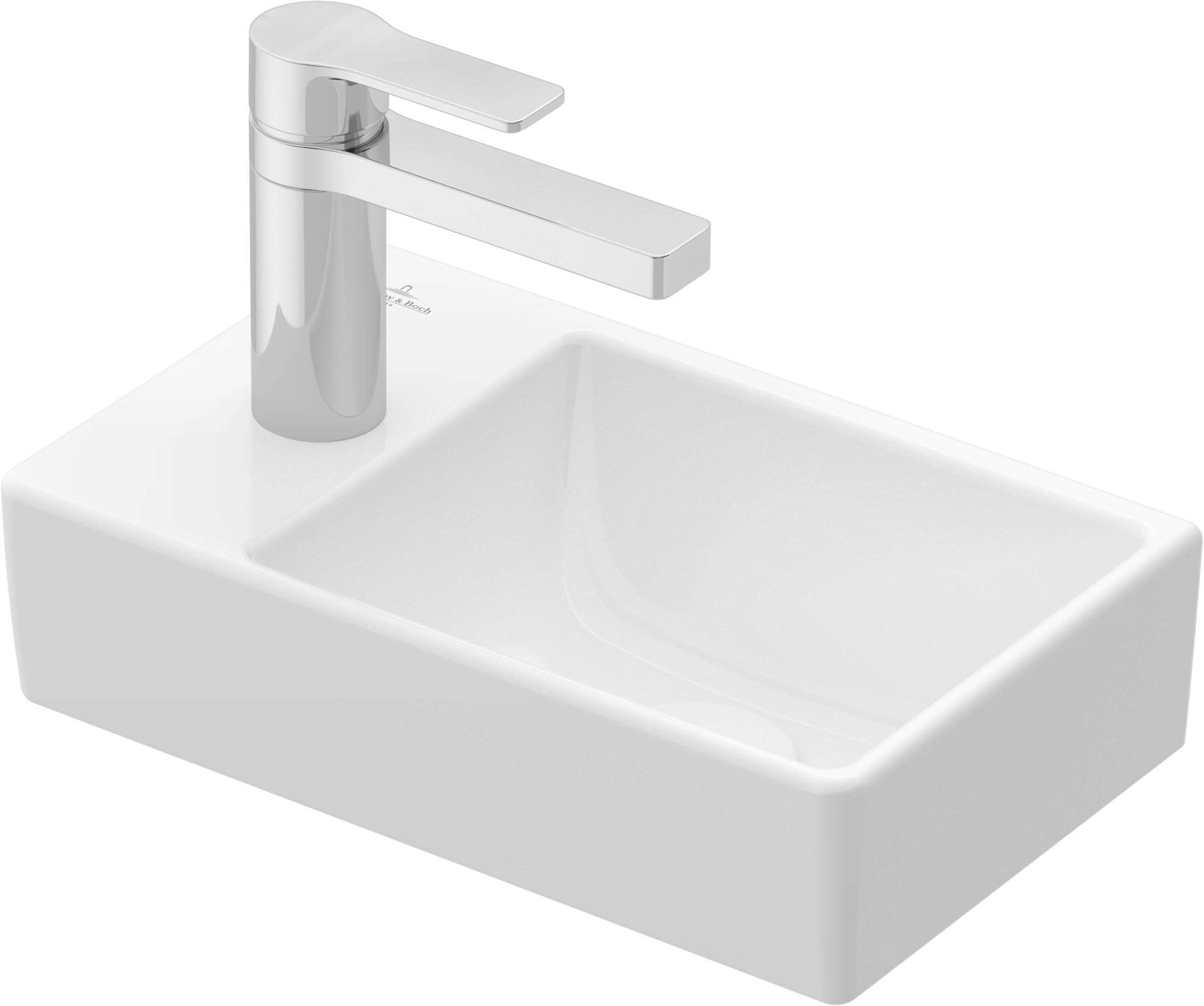 Villeroy & Boch Avento fontein 1 kraangat links zonder overloop 36x22cm Ceramic+ stone white 43003rrw