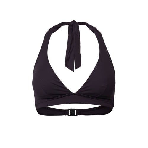 ESPRIT Women's Ribbed Halter Bikini Top - Black