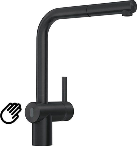 Franke Atlas Neo Keukenkraan - Geborsteld Zwart - Sensor - Uittrekbare uitloop