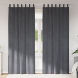vidaXL Gordijnen 2 stuks Lichtgrijs Fluweel 140 x 245 cm