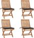 vidaXL Fauteuils pliants avec coussins, set de 4, bois de teck massif