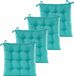 Anna's Collection Coussin de chaise matelassé - 4x - bleu turquoise - 38 x 38 cm