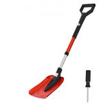 VEVOR Sneeuwschuiver voor oprit, 22 cm opvouwbare sneeuwschep met D-vormig handvat, 36-40 inch verstelbaar, lichtgewicht aluminiumlegering sneeuwverwijderingshulpmiddel, vermindert rugspanningen voor