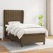vidaXL Boxspring met matras stof donkerbruin 90x200 cm
