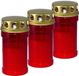 Trend Candles bougie funéraire - 3x - bougie commémorative avec couvercle - rouge - 7 x 14 cm - 2,5 jour - Bougie commémorative - Bougie funéraire/bougie commémorative