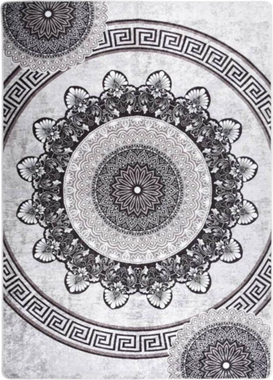 vidaXL Vloerkleed wasbaar 120x180 cm meerkleurig