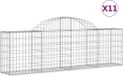 vidaXL Schanskorven - 11 stuks - Gewelfd - 200x30x60/80 cm - Gegalvaniseerd ijzer