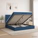 Maison Exclusive Lit Ottoman exclusif avec matelas et tête de lit bleu, dimensions 160 x 200 cm, revêtement en tissu