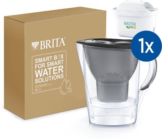BRITA Marella Waterfilterkan Grijs - 2.4L – incl. 1 MAXTRA PRO Pure Performance Waterfilter – Past in de koelkast