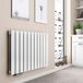 EMKE Radiator, horizontaal, 630 x 850 mm, platte radiator, dubbellaags design, radiator, platte paneelverwarming, zijaansluiting, verwarming, wit, 1136 W