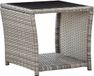 vidaXL Salontafel, grijs, 45 x 45 x 40 cm, polyrotan en glas
