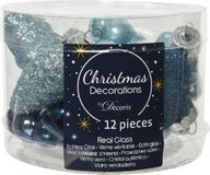 Decoris Kaemingk Figuren glas l2b4h4 cm blauw 12st kerst Decoris
