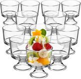 KADAX IJsbeker, 280 milliliter dessertkom van hoogwaardig glas, 10,6 x 9,4 cm ijsglazen, vaatwasmachinebestendige fruitgeleikommen, dessertbekers voor ijs (280 ml, set van 12 stuks)