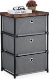 Merkloos Relaxdays Ladekastje - 3 Lades - 65x43x33 cm - Industrieel - Grijs-Bruin