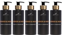 Splashbox Cosmetics Shower & Wash Orange & Cedarwood 300 ml - gouden pomp - 5 stuks