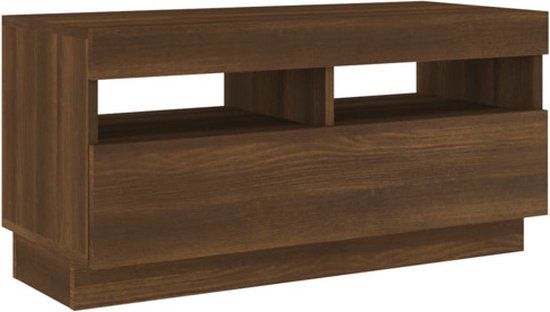 vidaXL Tv-meubel met LED-verlichting 80x35x40 cm bruin eikenkleur
