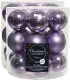 Decoris Kleine kerstballen - 54x st - lila paars - D4 cm - glas - kerstversiering