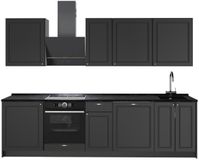 Vicco Complete keukeneenheid Fame-Line, Anthrazit-Gold Landhaus/Antraciet, 280 cm zonder werkblad