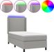 vidaXL Boxspringbed met hoofdeinde Stof Lichtgrijs Tweepersoons