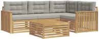vidaXL Tuinset met 5 zitplaatsen, wit en lichtgrijs, polyester