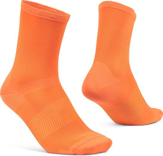 GripGrab Airflow Lightweight Zomer Fietssokken - Unisex - Oranje Hi-Vis - Maat S (38-41)