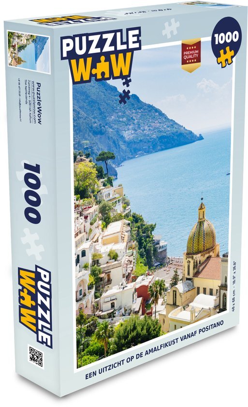 MuchoWow Puzzel Een uitzicht op de Amalfikust vanaf Positano - Legpuzzel - Puzzel 1000 stukjes volwassenen - Sinterklaas cadeautjes - Sinterklaas voor grote kinderen