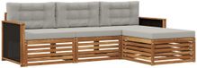 vidaXL Ensemble de canapé d'extérieur 4 places Naturel et gris clair Polyester