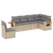 vidaXL 7-delige Loungeset met kussens, polyrattan, beige