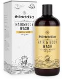 Störtebekker® Premium Douchegel & Shampoo Heren Sandelhout - Hair & Body Wash 2-in-1 met Aloë Vera - Voor Alle Huidtypen - Duurzame Fles van Gerecycled PET