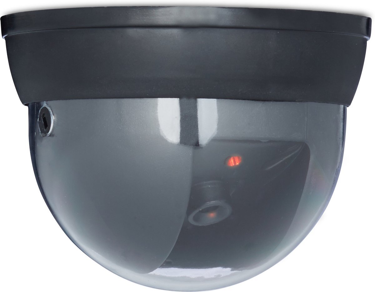 Relaxdays dummy beveiligingscamera LED, dome camera 360Â°, voor plafond, zwart