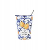Estia Home Art Merkloos Thermosbeker 350ml met Rietje - Blauw