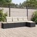 Maison Exclusive - Set van vijf tuinbankkussens, noir, en polyrotin
