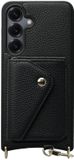 AVY Leren Hoesje Geschikt voor Samsung Galaxy S25 Plus / S24 Plus | Met Magnetische Kaarthouder | Compatibel met MagSafe | Leather Case met Wallet | Zwart