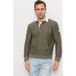 OLYMP Casual Regular Fit Poloshirt manche longue olive, texturé