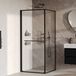 Brauer Luminis douchecabine 2-delig naar binnen draaiend helder glas 90x90x200cm omkeerbaar incl. glascoating mat zwart