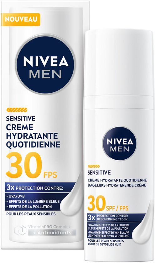 NIVEA MEN Sensitive Dagelijkse Beschermende Hydraterende Crème SPF30 - 50ml
