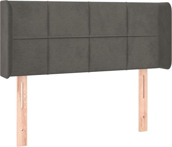 vidaXL Hoofdbord met randen 93x16x78/88 cm fluweel donkergrijs