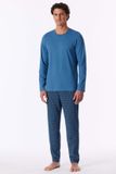 Schiesser Pyjama aqua met rechte pijpen