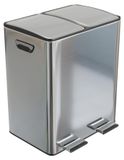 Poubelle à double pédale 40L Acier inoxydable