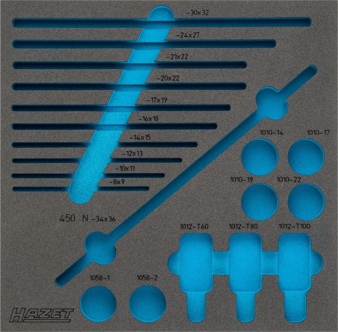 HAZET 163-211L Ladeblok Blauw, Grijs Schuim Duitsland 342 mm 344 mm 1 stuk(s)